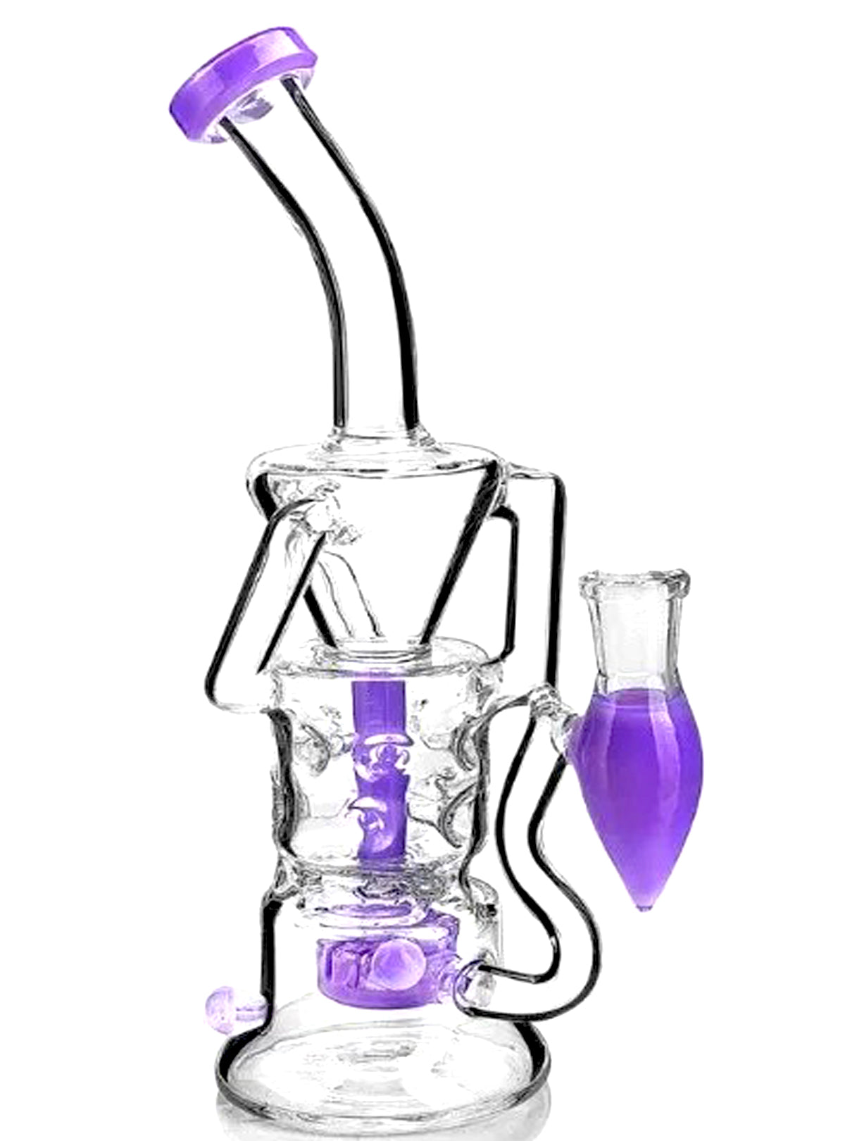 8" Purple Glass Recycler Pipe