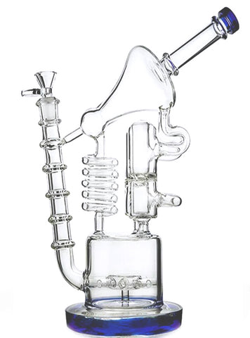 12" Glass Recycler Water Bong Pipe