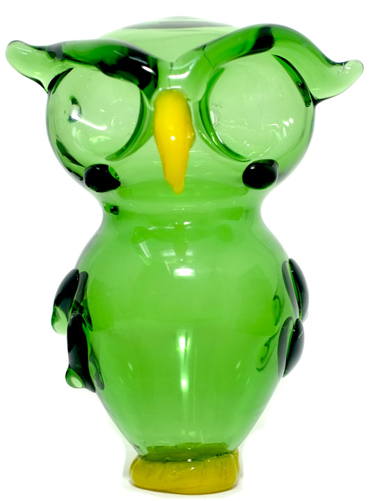 Owl Glass Pipe with Two Chambers