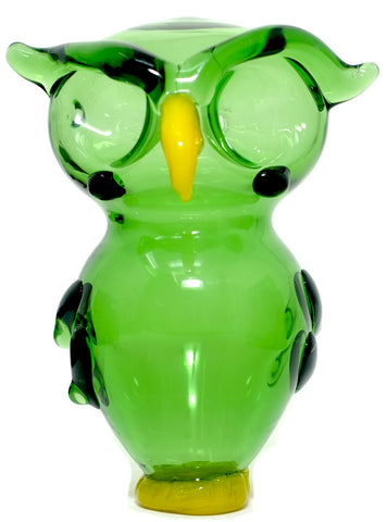 Owl Glass Pipe with Two Chambers