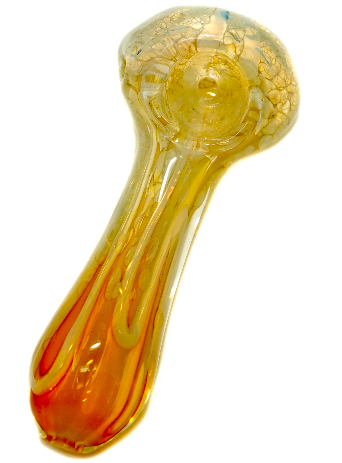 4" Unique Honeycomb Orange Glass Spoon Hand Pipe - SleekGlassPipe