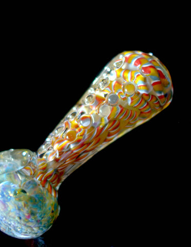 4.5" Unique Dot Glass Spoon Hand pipe