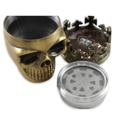 King Crowned Skull Herb Tobacco spice Grinder 3 parts,