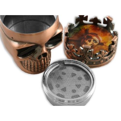 King Crowned Skull Herb Tobacco spice Grinder 3 parts,