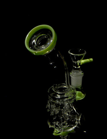 7.5" Green Glass Water Pipe Recycler