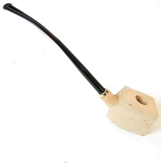 Churchwarden Tobacco Pipe Pear Wood Block - Pre Drilled