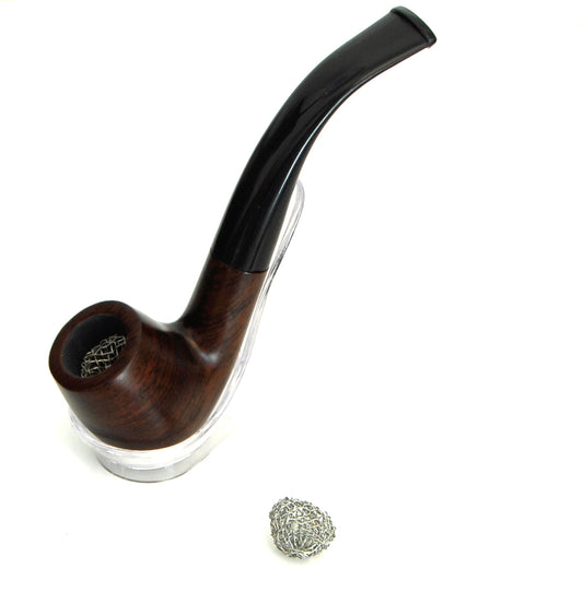 Bent Billiard sandal wood hand craft Tobacco Pipe, 5" long,