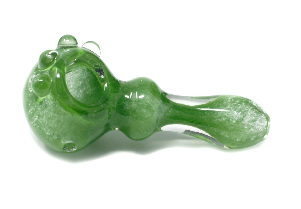 4" Dot Green Spoon glass pipe