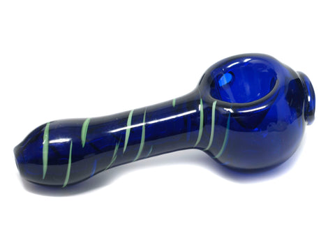 4" blue one eye glass handpipe