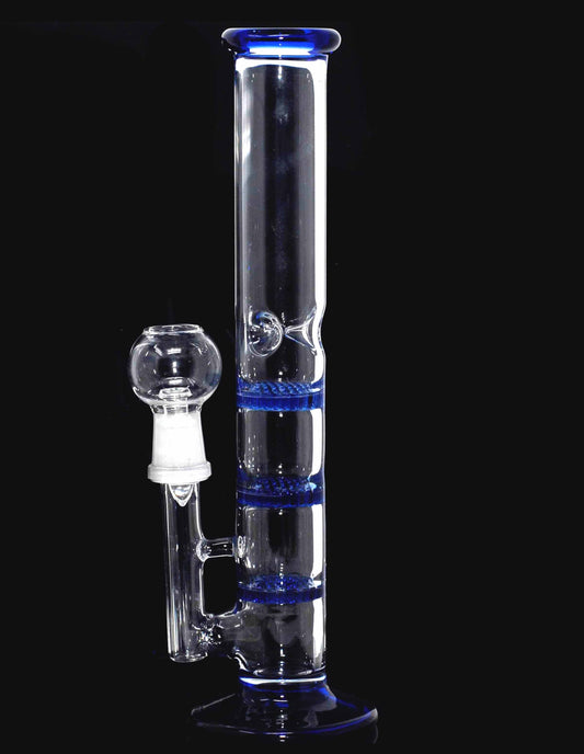 11"  Glass 3 layer Honeycomb Perc  with Ice Pinch Water pipe