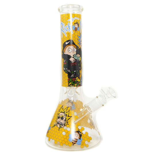 14" R and M Bee Cartoon Anime Glass Water Bong Pipe