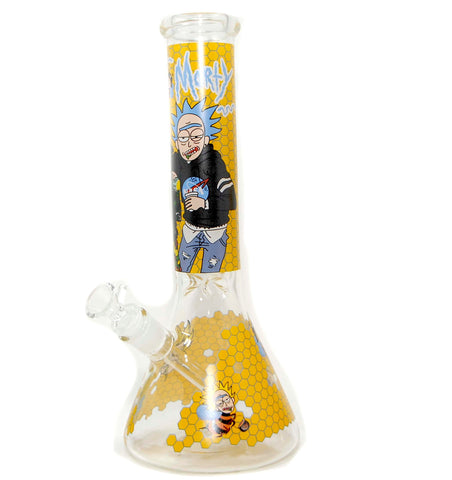 14" R and M Bee Cartoon Anime Glass Water Bong Pipe