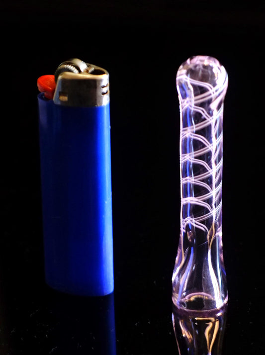 3" Pink Spiral Glass Chillum Pipe