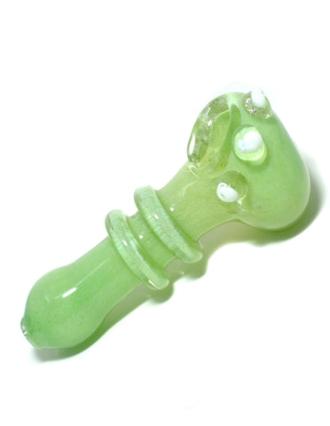 4.5" Green Dots Glass SPoon Hand Pipe