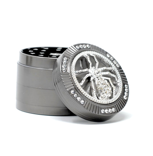 Tobacco & Herb Grinder - 2 Inch & 4 Layers Rhinestone SPider Tobacco Grinder