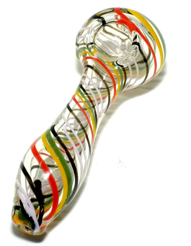 4.5" Stripes Glass Spoon Hand Pipe