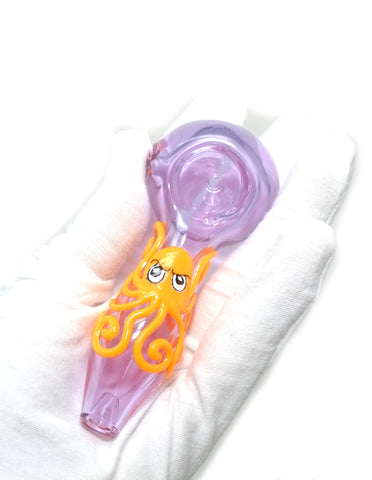 4" Purple squid glass handpipe