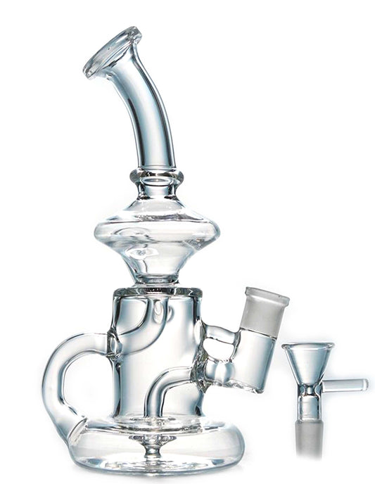 8" Tornado Recycler Dab Rig Glass Water Pipe