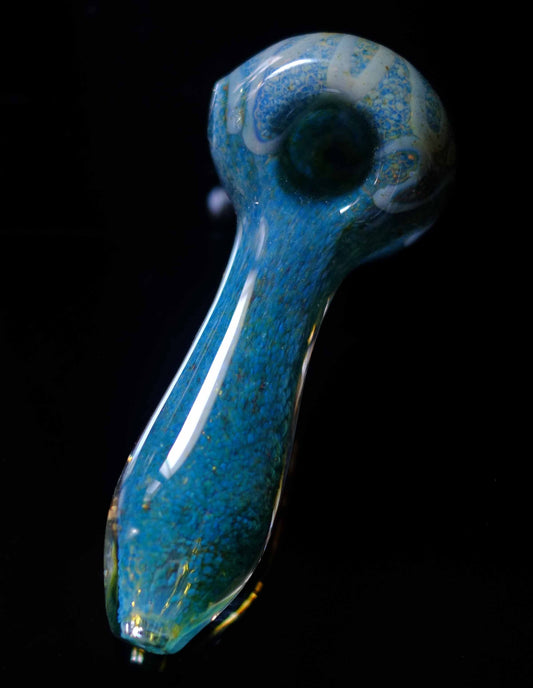 4.5" Blue Glass Spoon Pipe