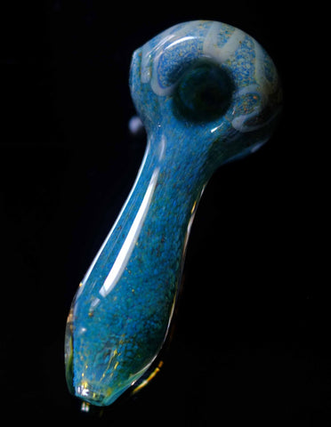 4.5" Blue Glass Spoon Pipe