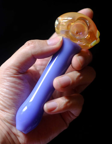 5" Dot Purple Glass Spoon Pipe - SleekGlassPipe