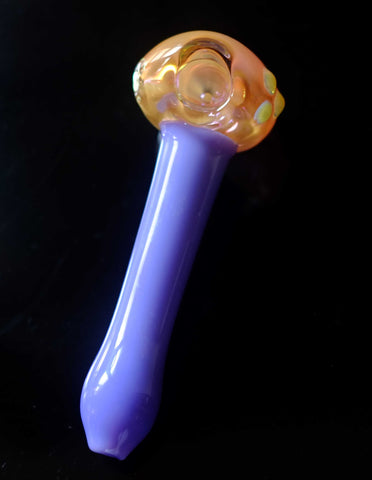 5" Dot Purple Glass Spoon Pipe - SleekGlassPipe