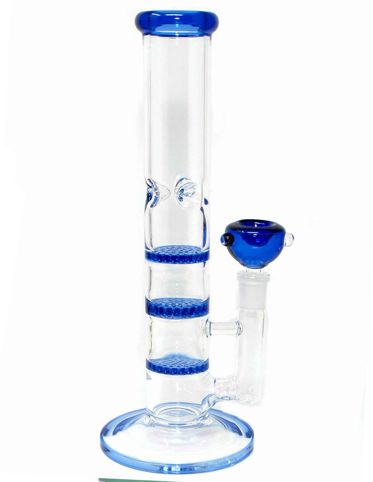 11"  Glass 3 layer Honeycomb Perc  with Ice Pinch Water pipe