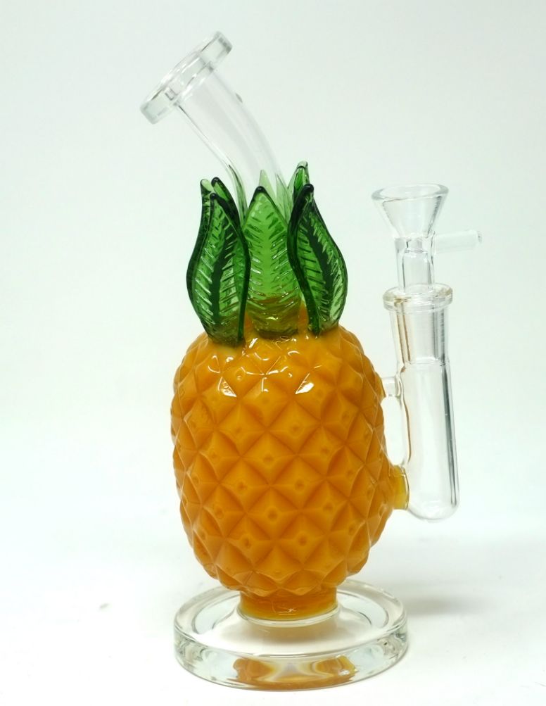 8" Pineapple Glass Water Bong Pipe