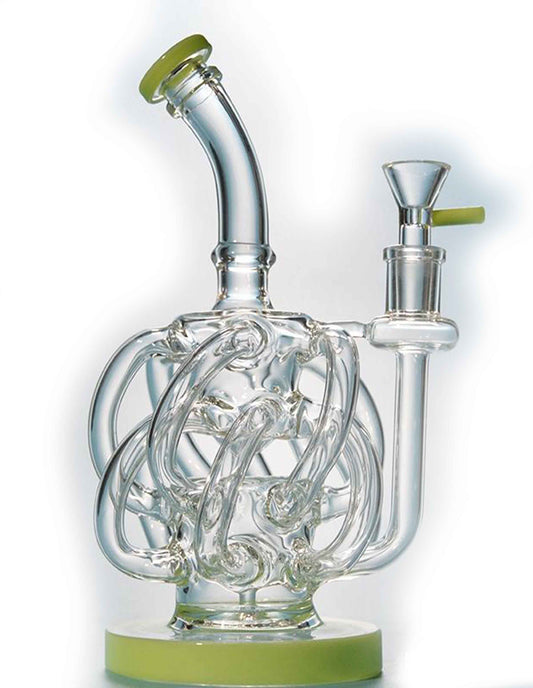 12" Super Vortex Glass Bong Recycler Water Pipe