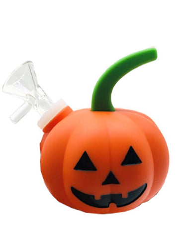 3" Pumpkin silicone glass water pipe