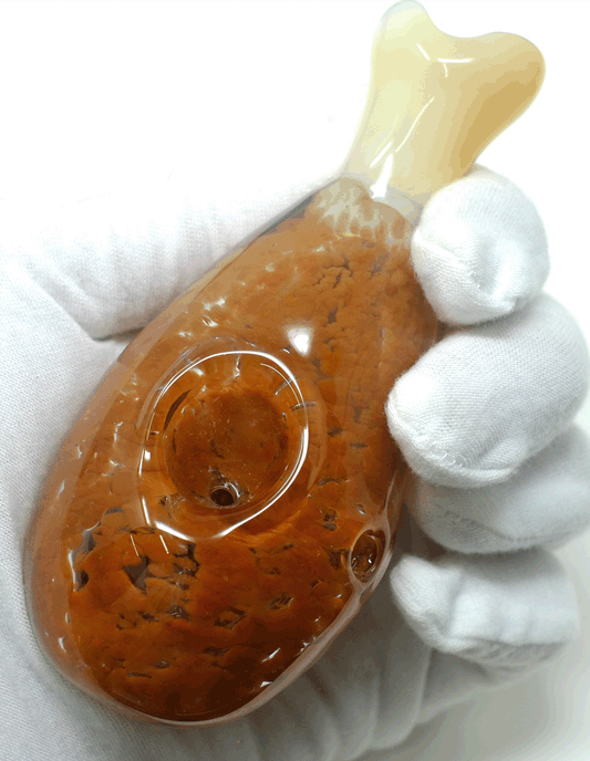 4.5" Chicken Drumstick Glass SPoon Pipe - American Made