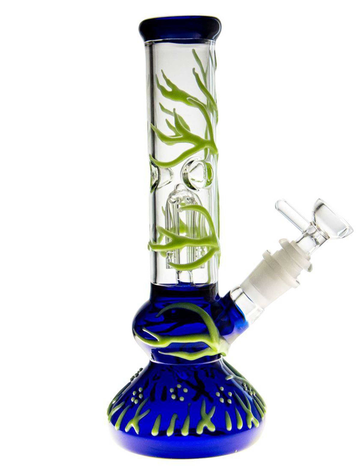 9" Tree Design Glowing in Dark Glass Water Pipe Bong