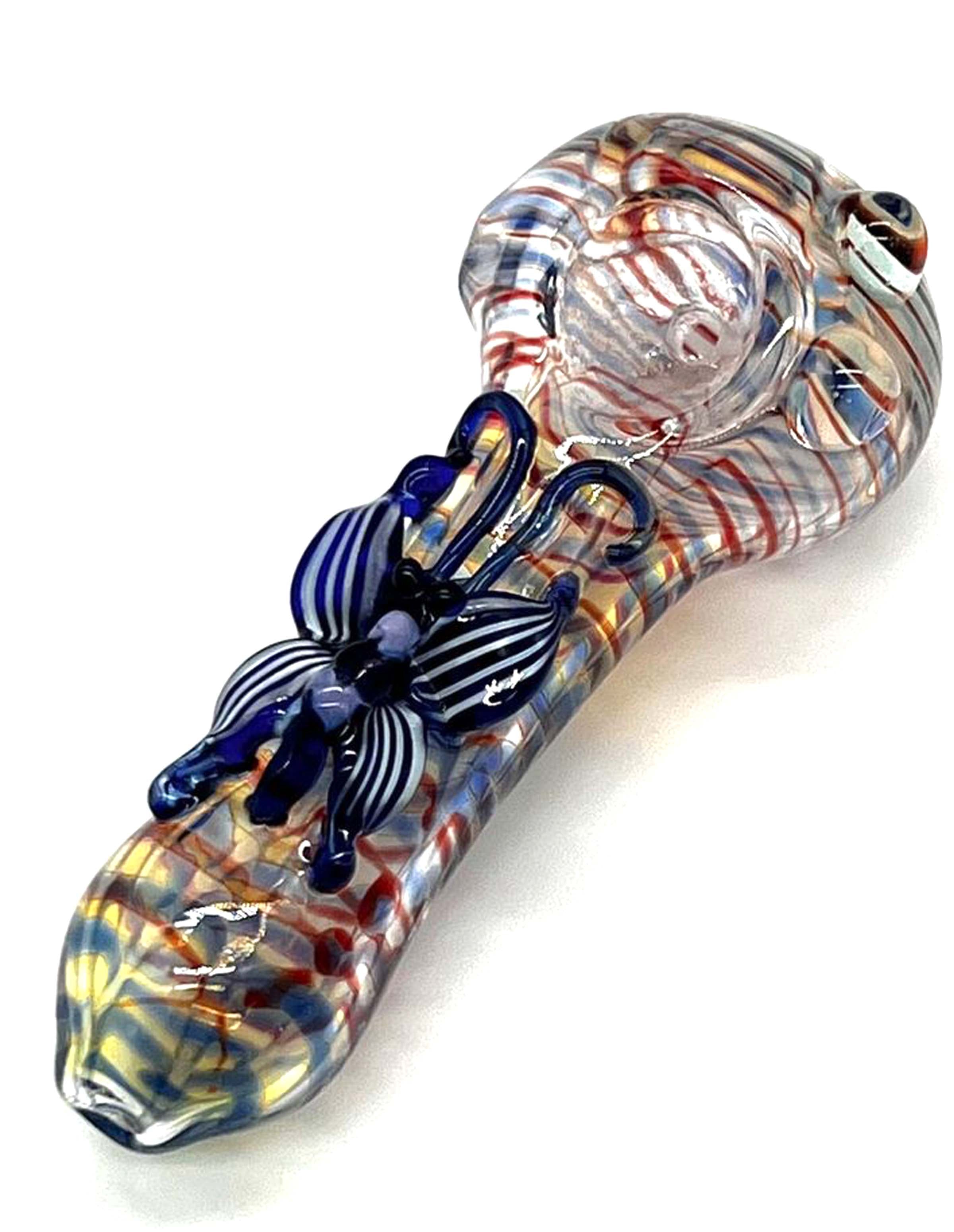 4" Butterfly Spoon Pipe, Glass Spoon Pipe - SleekGlassPipe