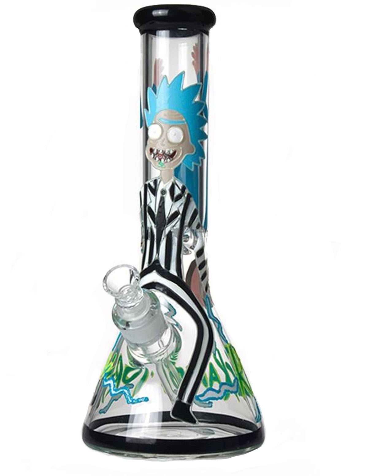 14" R & M Glowing in Dark Glass Water Pipe