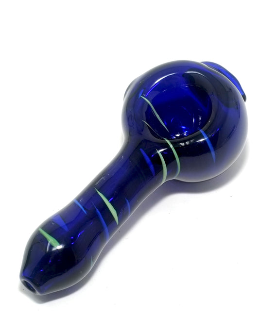 4" blue one eye glass handpipe