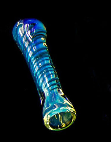 3" Colored Round Lining Glass Chillum