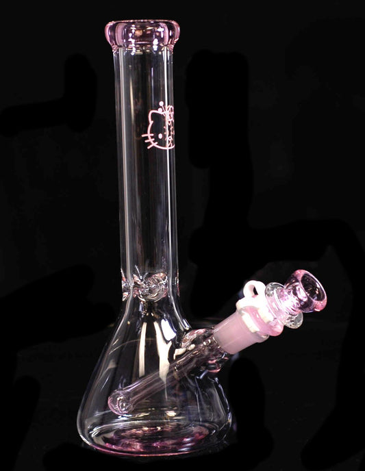 10" Ice Pinch Pink Hello Kitty Bong Glass Water Pipe