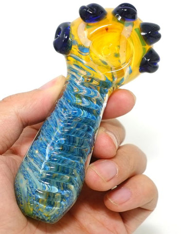 5" Heavy Glass Hand Pipe with Dots