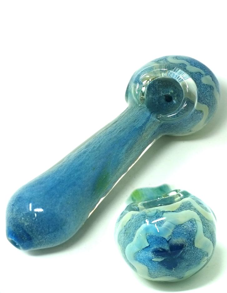 4.5" Blue Pretty Glass hand pipe