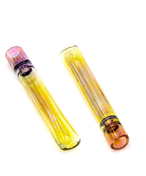 3" Gold  Glass Chillum PIpe