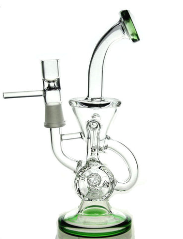 9" Inline Perc Recycler Oil glass water pipe