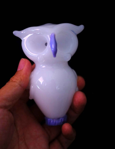 Owl Glass Pipe with Two Chambers