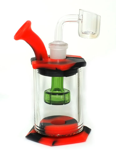 4.5" Silicone Water Pipe with Glass Percs