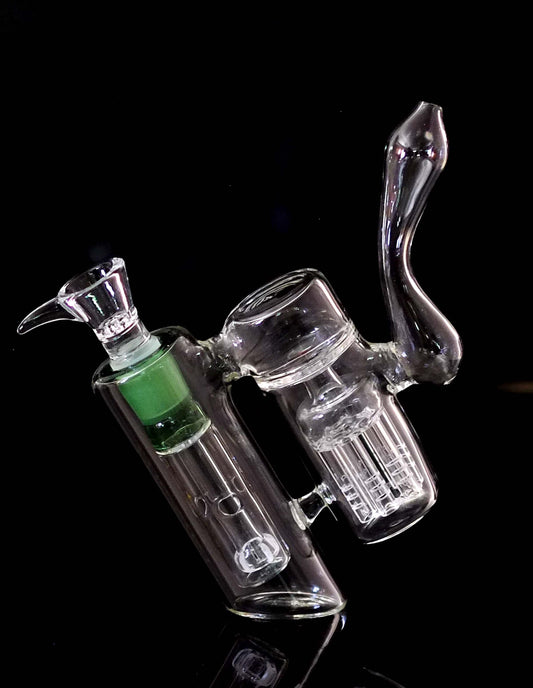 7" Glass Bubbler with Perculators