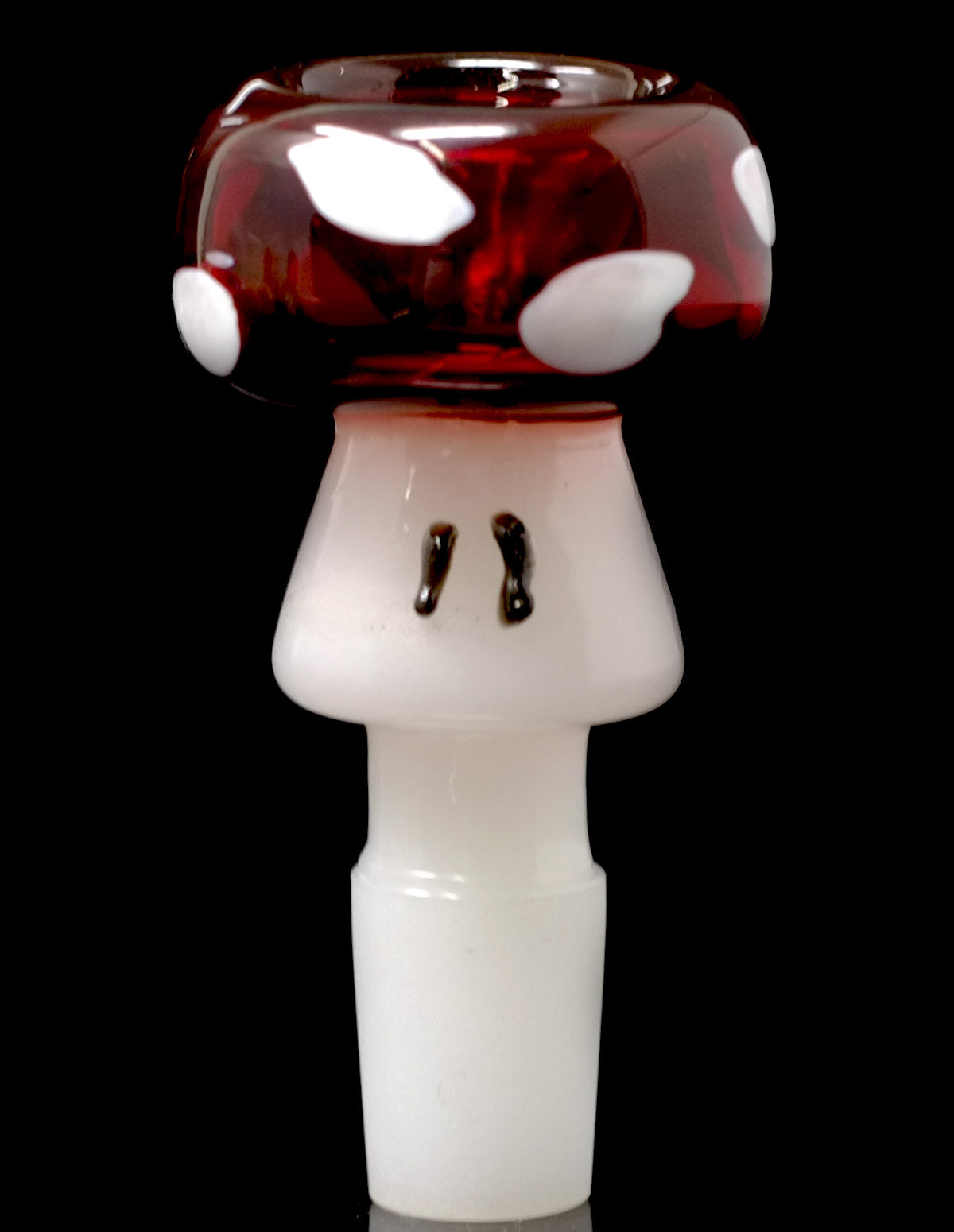 Red Glass Mushroom Glass on Glass Bowl - SleekGlassPipe