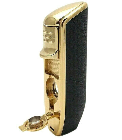 Jobon Cigar Cigarette Butane Lighter with Cigar Punch In Triple Torch