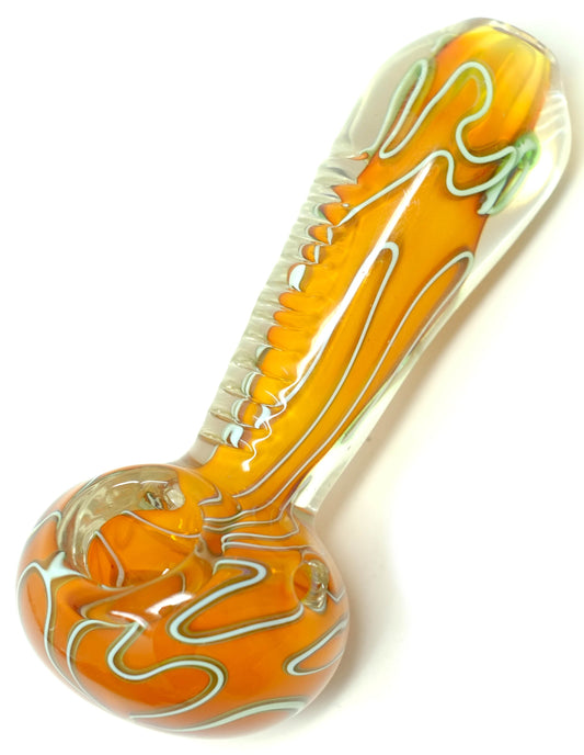 5" Red Pretty  Heavy Glass hand pipe