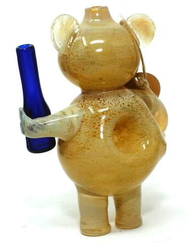 5.5" Ted Bear Holding Beer Glass Hand Pipe