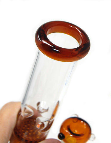 11"  Glass 3 layer Honeycomb Perc  with Ice Pinch Water pipe