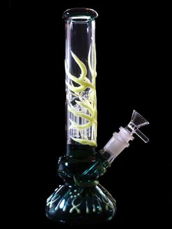 Tree Design Glowing in Dark Glass Water Pipe Bong